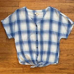 Like New! Style & Co. Blue and White Plaid Blouse